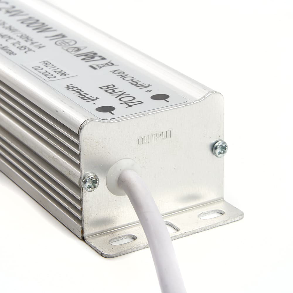 Трансформатор электронный для светодиодной ленты 100W 24V IP67 (драйвер), LB007