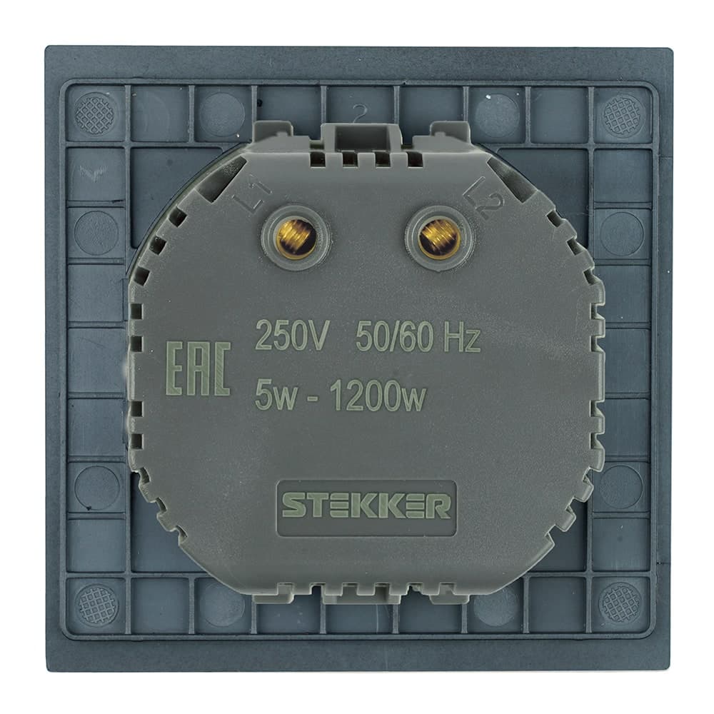 Выключатель диммирующий (механизм), STEKKER, 250В, 1200W, серия Мия, RSW10-3106-05, черный бархат