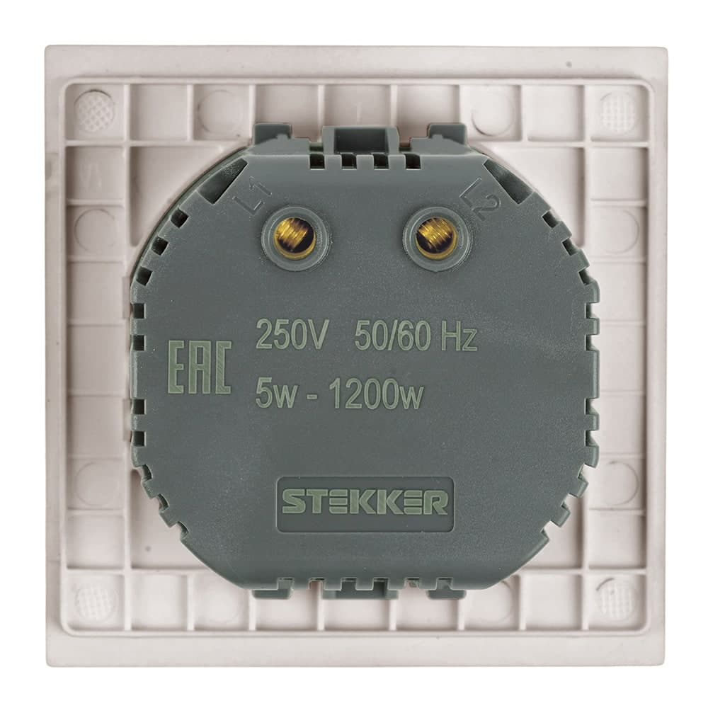 Выключатель диммирующий (механизм), STEKKER, 250В, 1200W, серия Мия, RSW10-3106-08, пудровый жемчуг