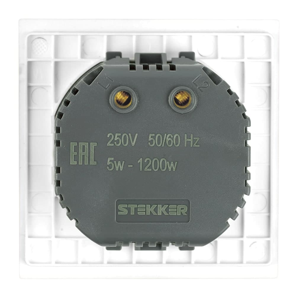 Выключатель диммирующий (механизм), STEKKER, 250В, 1200W, серия Мия, RSW10-3106-01, белая магнолия