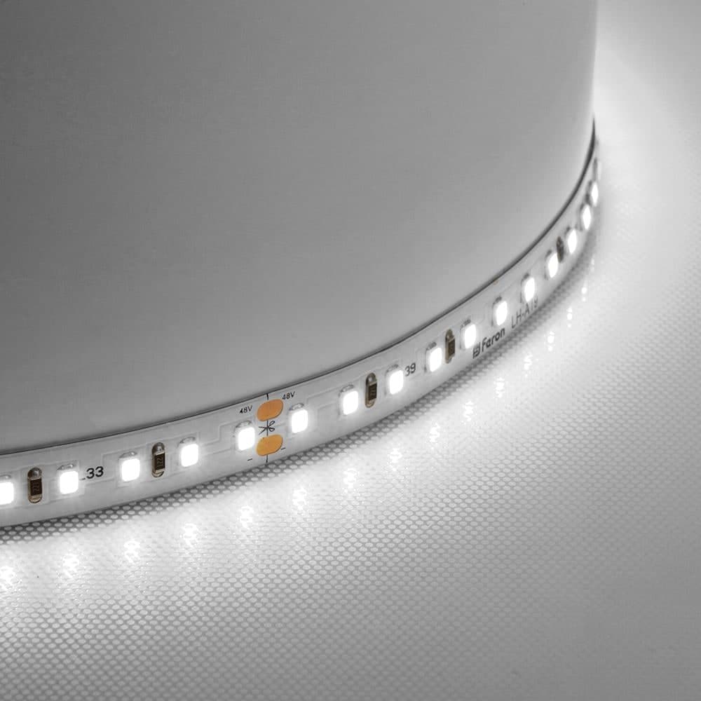 Лента светодиодная стабилизированная 120SMD(2835)/м 8Вт/м 48V 40000*10*1.22мм 4000К, IP20 LS420 FERON 