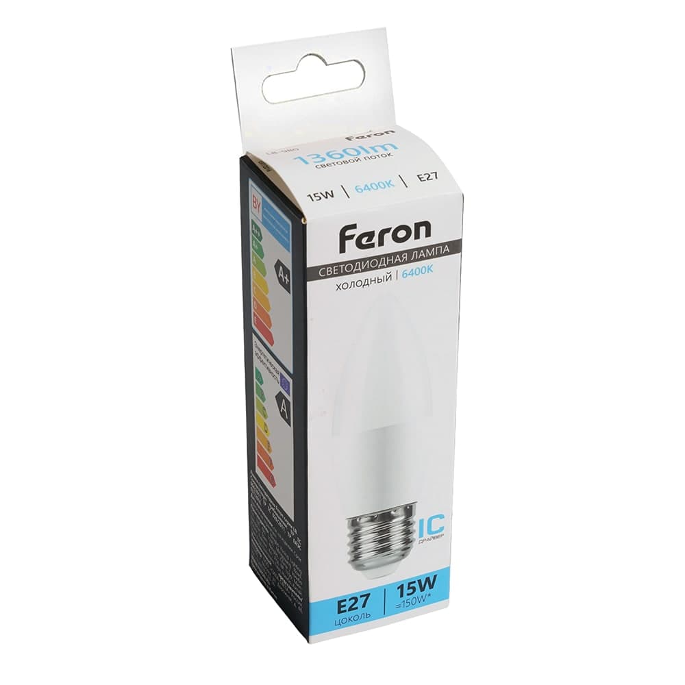 Лампа светодиодная Feron LB-980 Свеча E27 15W 175-265V 6400K