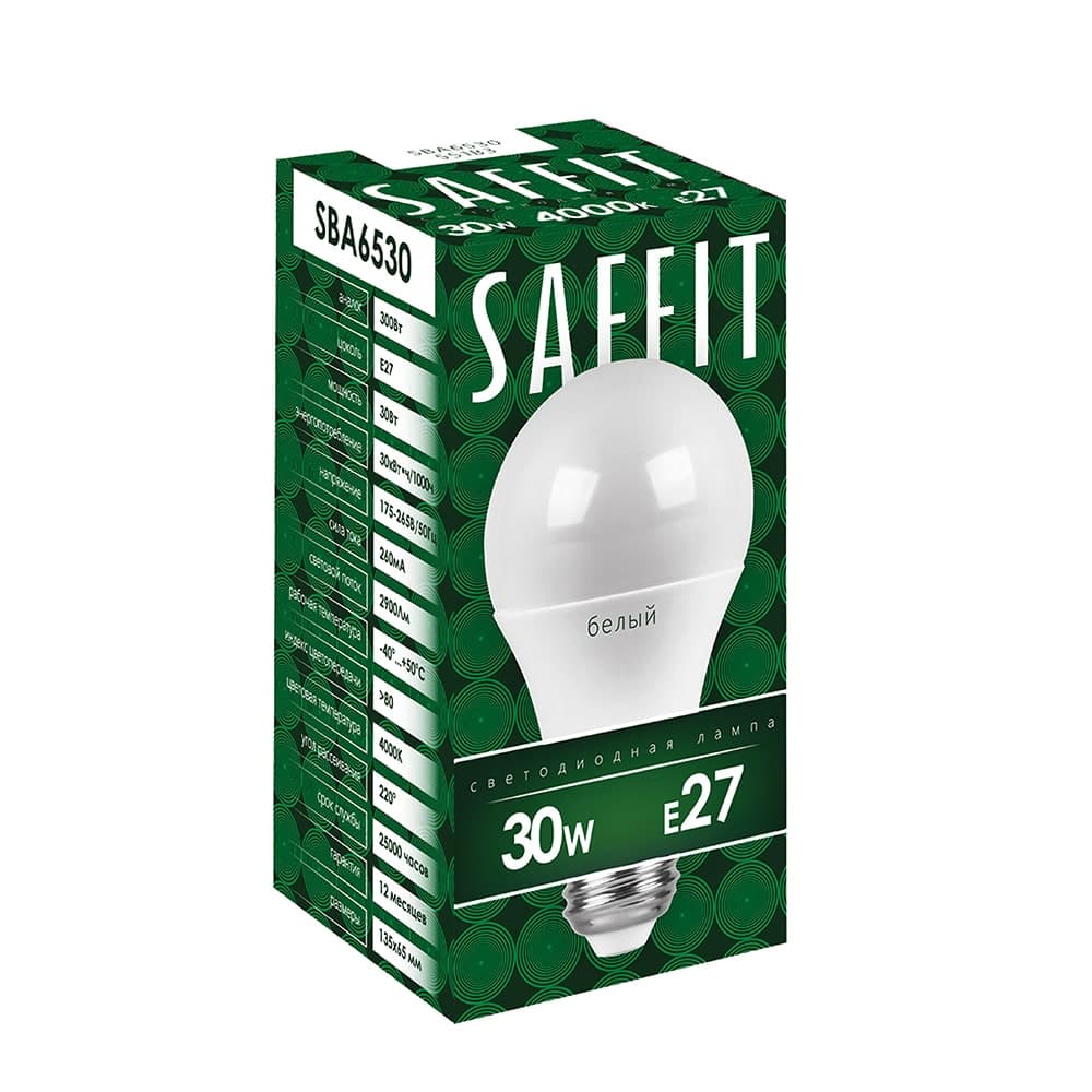 Лампа светодиодная SAFFIT SBA6530 Шар E27 30W 230V 2700K