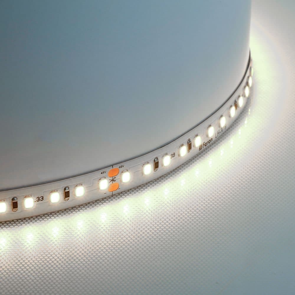  Лента светодиодная стабилизированная 120SMD(2835)/м 8Вт/м 48V 40000*10*1.22мм 6500К, IP20 LS420 FERON