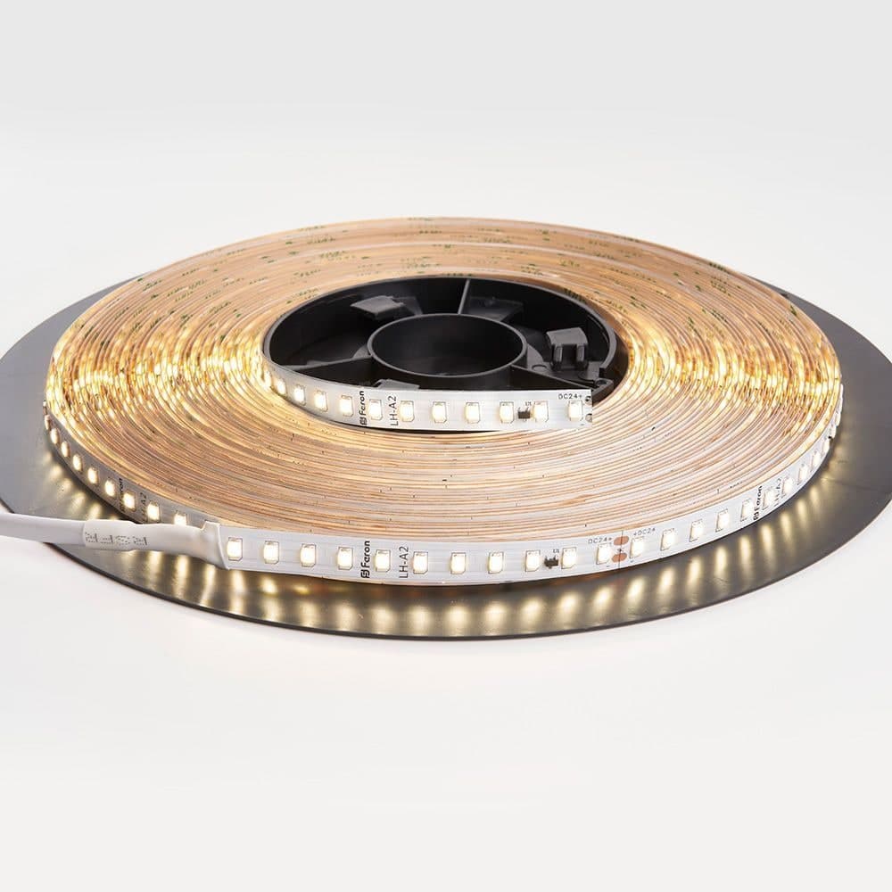 Светодиодная лента Feron LS520 стабилизированная, 120SMD(2835)/м 11Вт/м 24V 20000*10*1.22мм 3000К IP20