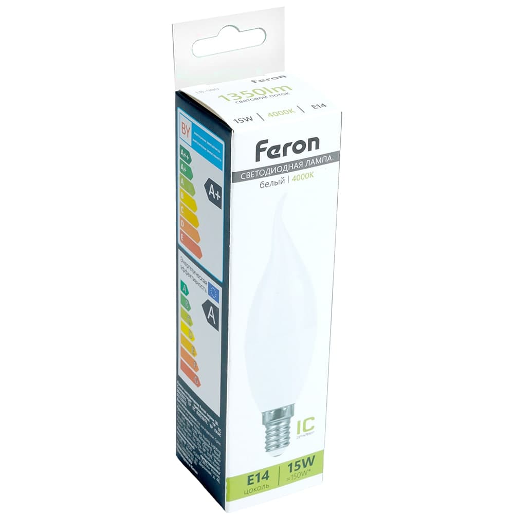 Лампа светодиодная Feron LB-980 Свеча на ветру E14 15W 175-265V 4000K