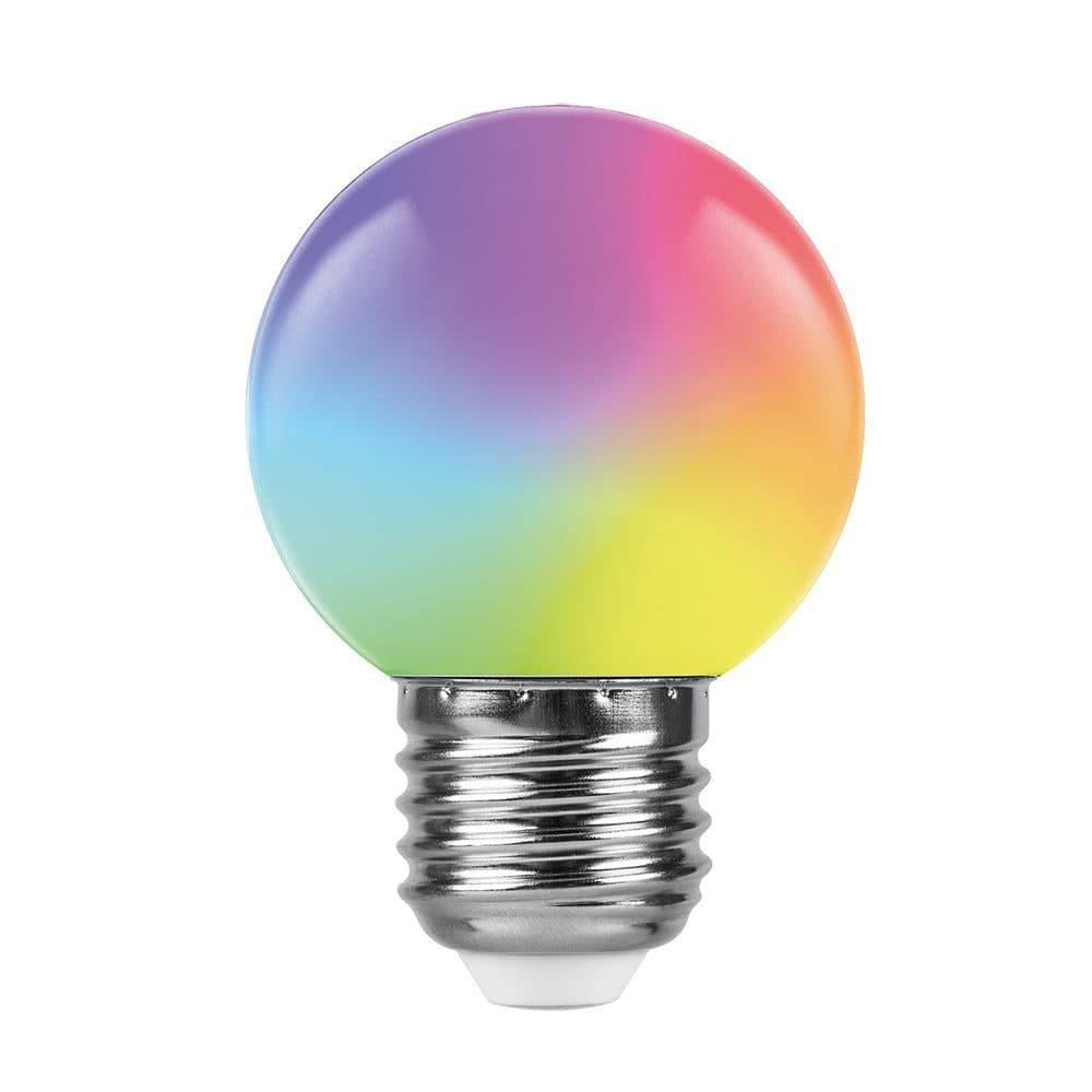 Лампа светодиодная Feron LB-371 Шар матовый E27 3W 230V RGB плавная смена цвета
