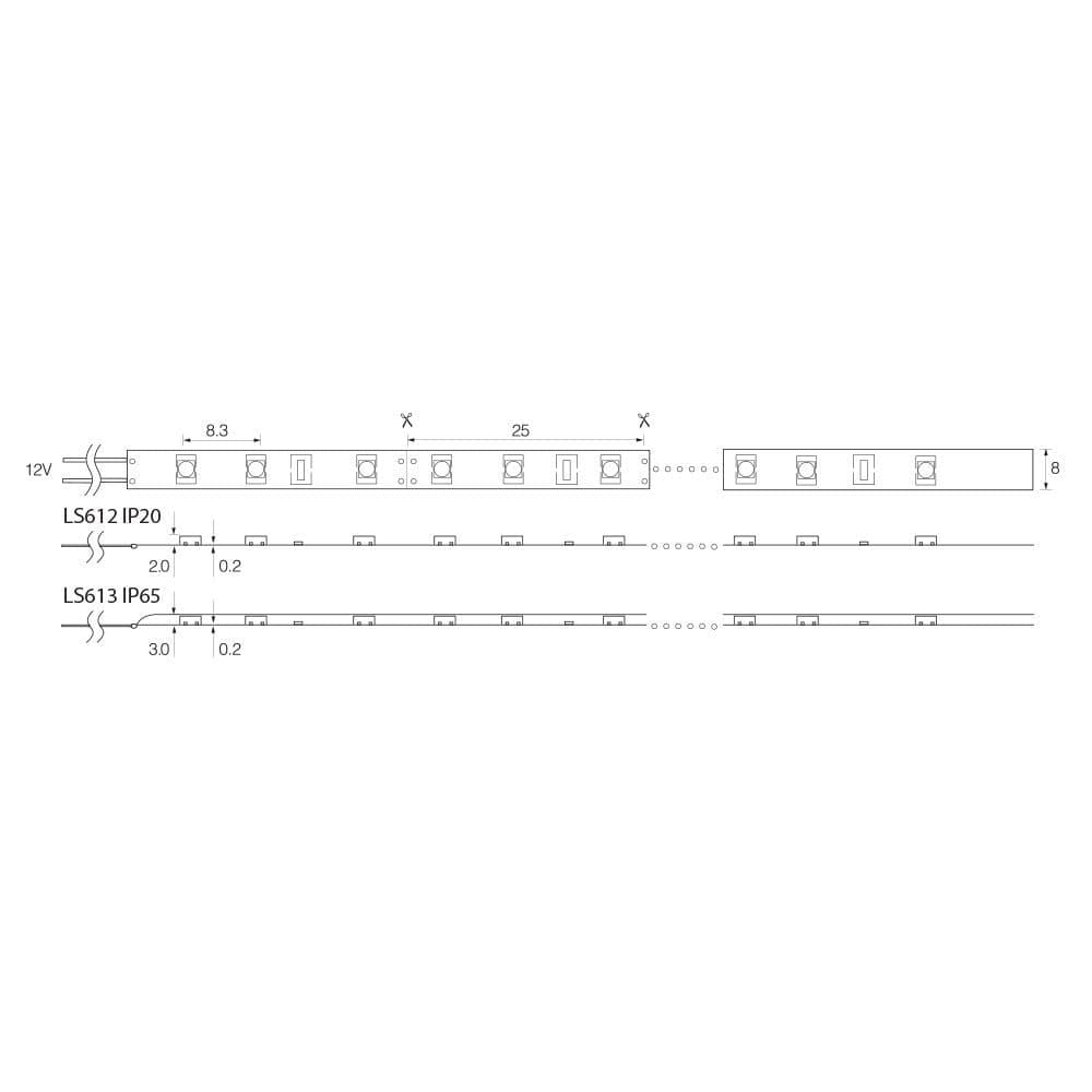 Светодиодная LED лента Feron LS613, 120SMD(2835)/m 9.6W/m 12V 5m 4000К