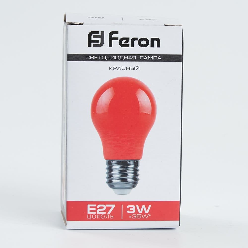 Лампа светодиодная Feron LB-375 E27 3W матовая 230V красная