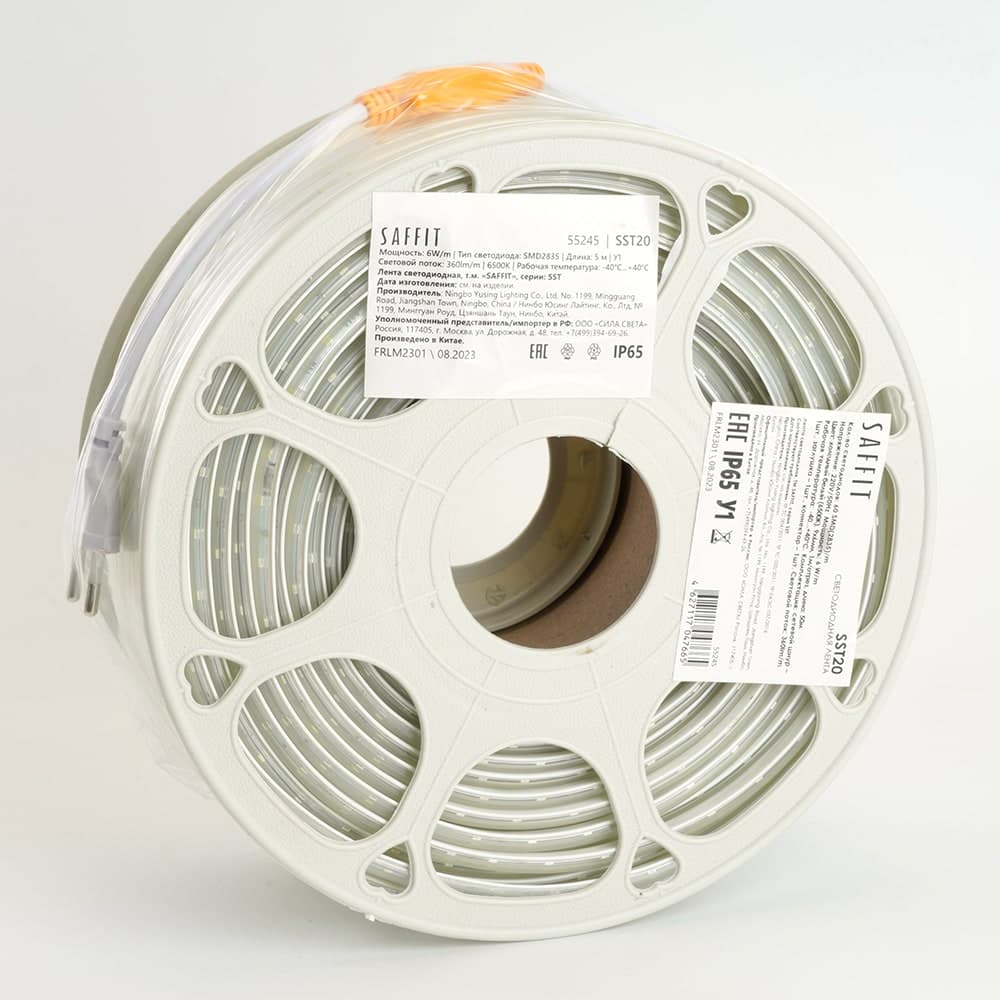 Лента светодиодная SST20 SAFFIT 60SMD(2835)/м 6Вт/м 220V 50м , 6500K, IP65