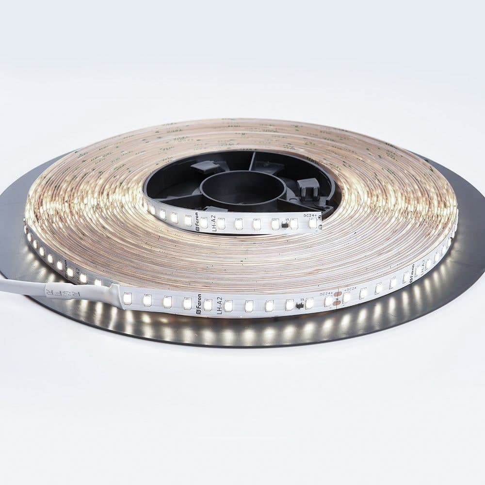 Светодиодная лента Feron LS520 стабилизированная, 120SMD(2835)/м 11Вт/м 24V 20000*10*1.22мм 4000К IP20