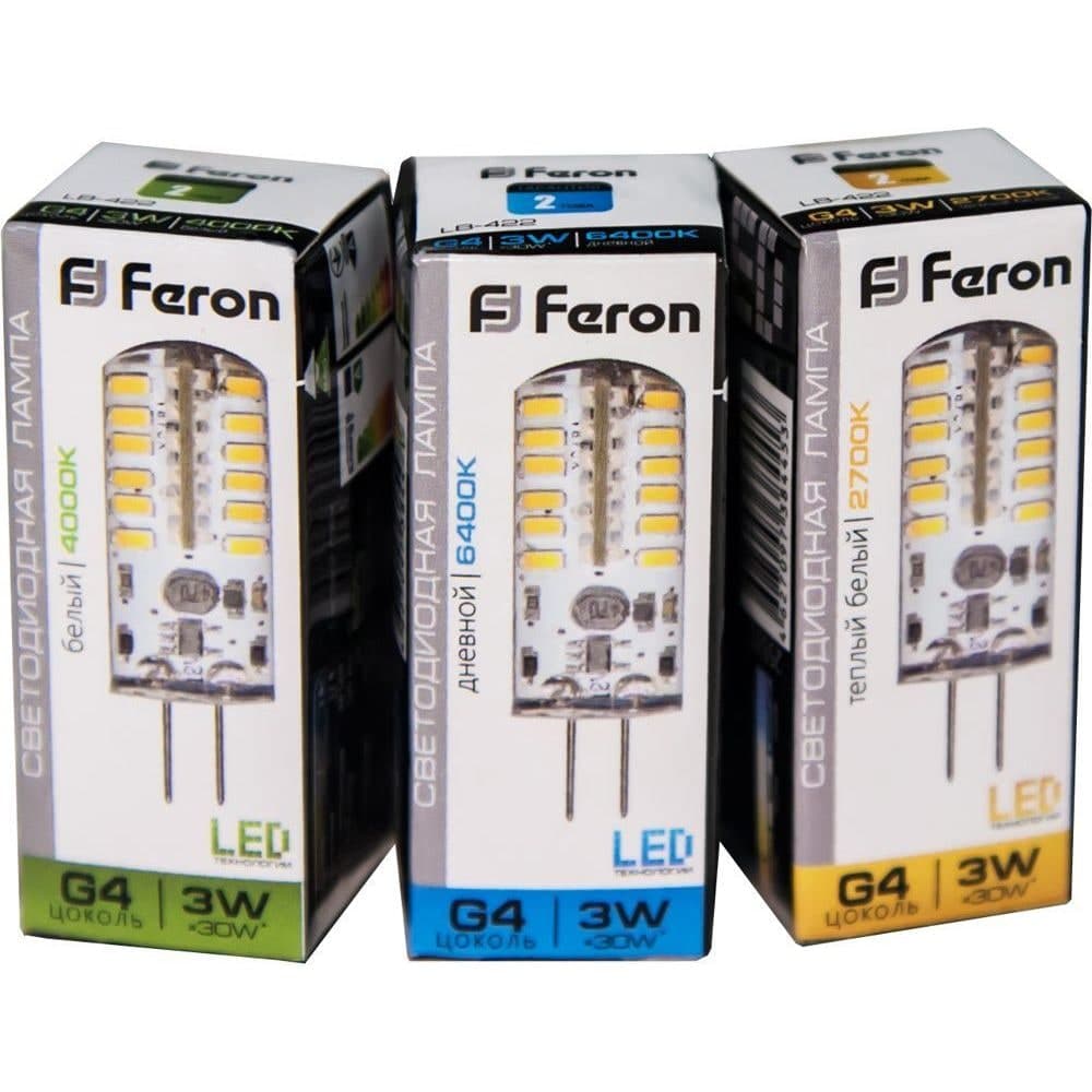 Лампа светодиодная Feron LB-422 G4 3W 12V  6400K