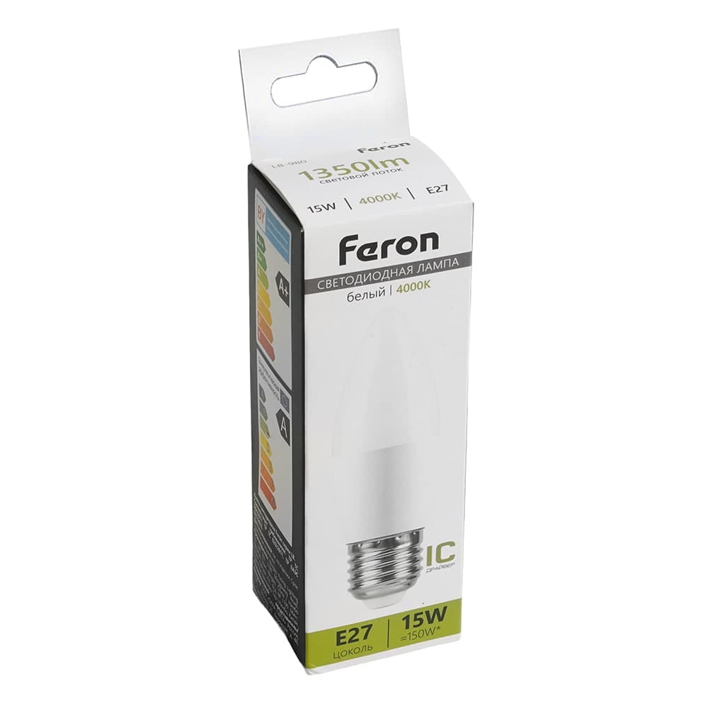 Лампа светодиодная Feron LB-980 Свеча E27 15W 175-265V 4000K