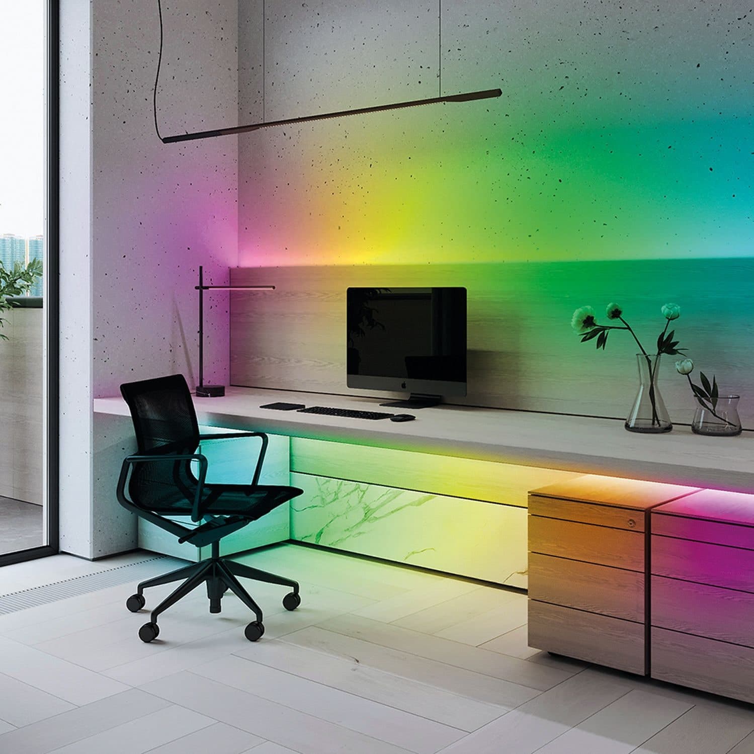 Светодиодная LED лента Feron LS606, 60SMD(5050)/m 14,4W/m 12V 5m RGB