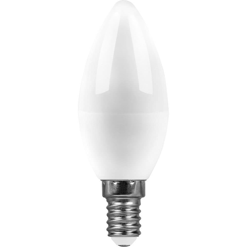 Лампа светодиодная SAFFIT SBC3707 Свеча E14 7W 230V 6400K