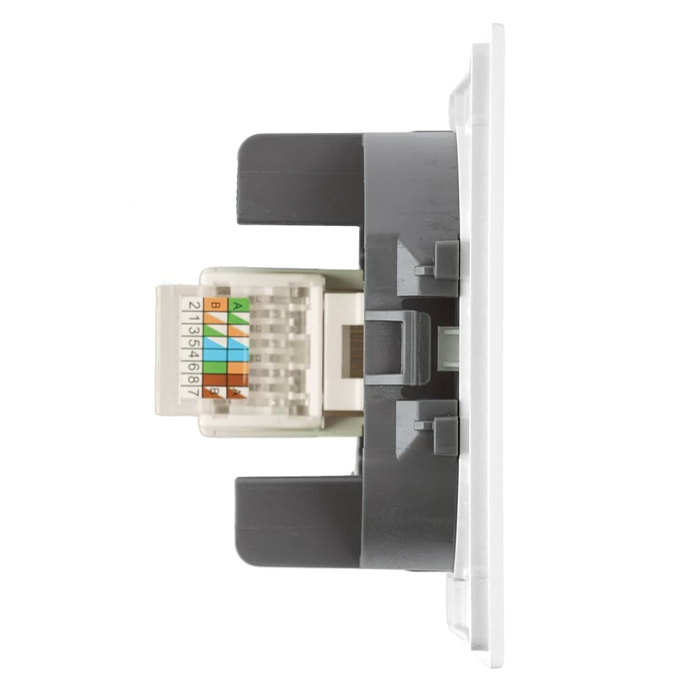Розетка компьютерная 1-местная RJ-45 (механизм), STEKKER, серия Мия, RST00-3117-01, белая магнолия