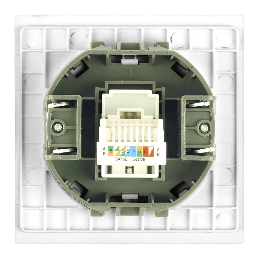 Розетка компьютерная 1-местная RJ-45 (механизм), STEKKER, серия Мия, RST00-3117-01, белая магнолия