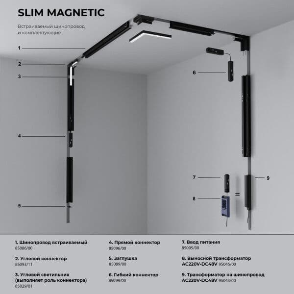 Трековый светильник Slim Magnetic M02 4W 4200K Smally черный 85510/01