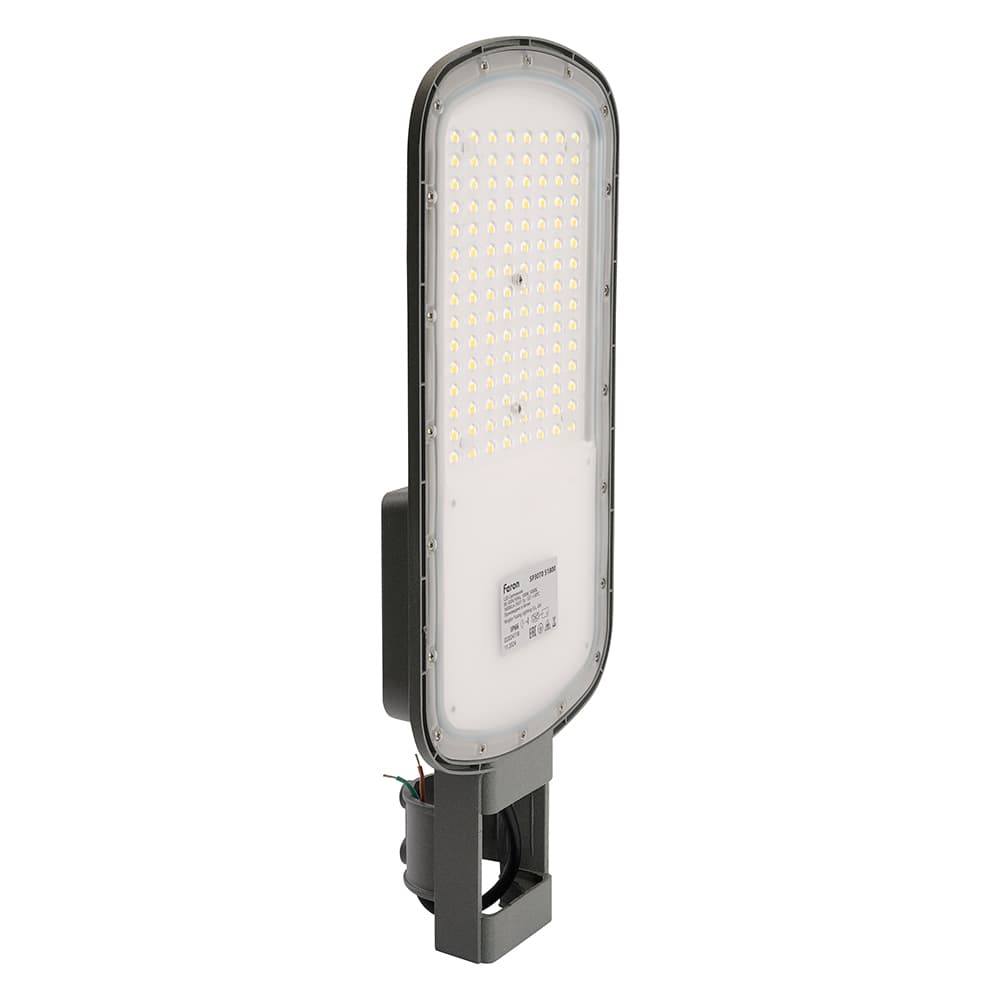 Светодиодный уличный консольный светильник Feron SP3070 100W 5000K AC90-300V, серый