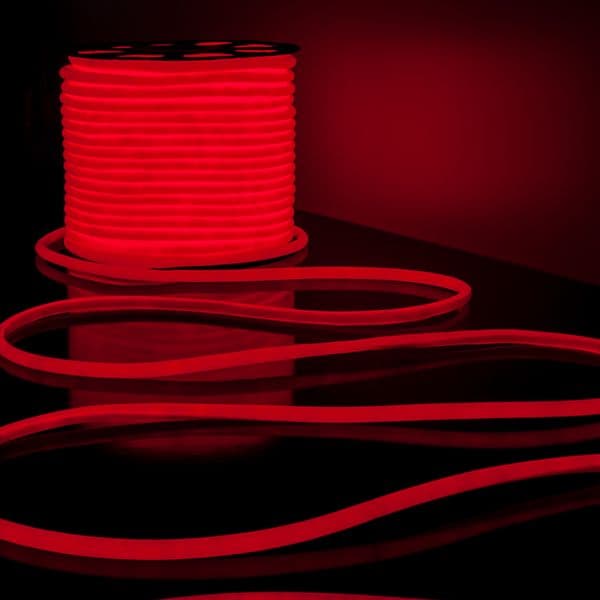 Светодиодный гибкий неон 220V 9.6W/м 144Led/м 2835 IP67 круглый, красный, 50 м Гибкий неон 220V 9,6W 144Led 2835 IP67 круглый красный, 50 м