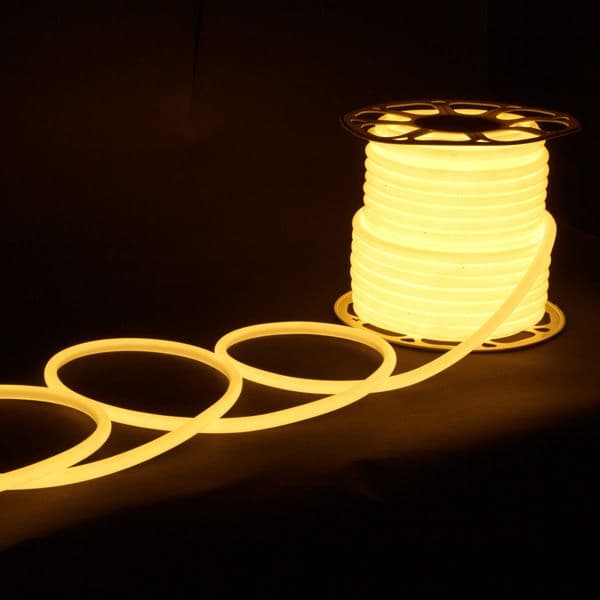 Светодиодный гибкий неон 220 В 9.6 Вт/м 144 Led 2835 IP67, круглый теплый белый 3300 K, 50 м Гибкий неон 220V 9,6W 144Led 2835 IP67 круглый теплый белый, 50 м
