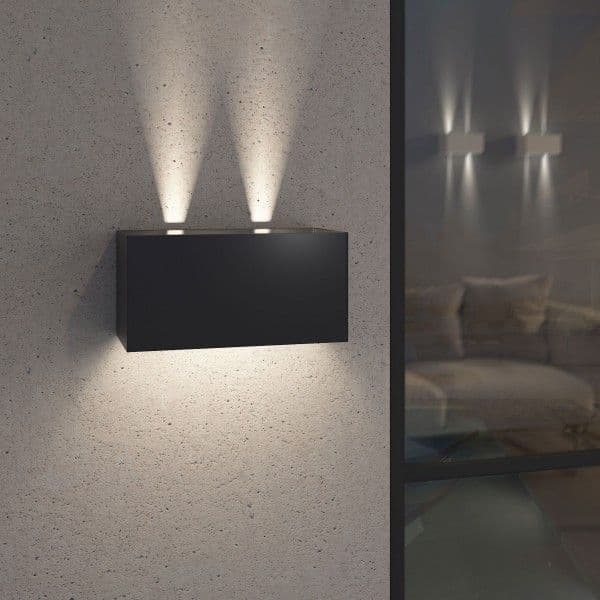 Уличный настенный светодиодный светильник WINNER DOUBLE LED IP54 35137/W черный