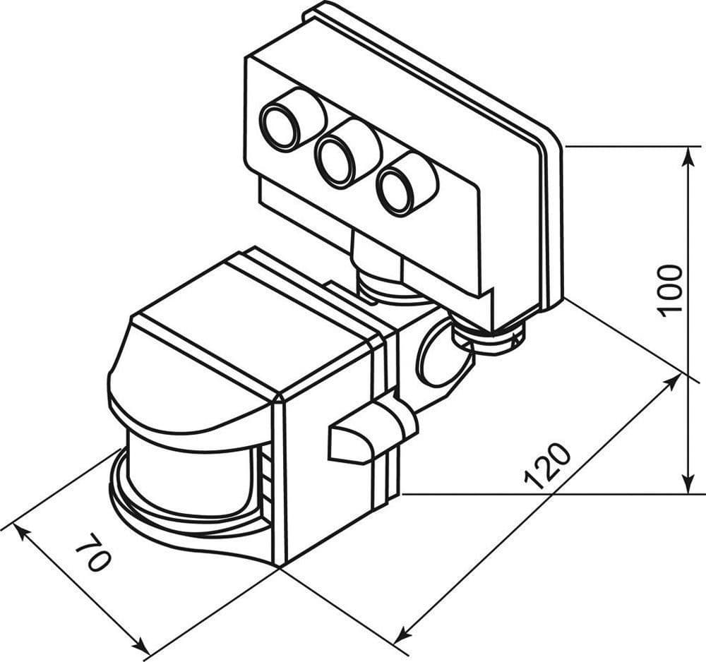 Датчик движения 1200W 10m 120° белый, SEN15/LX02