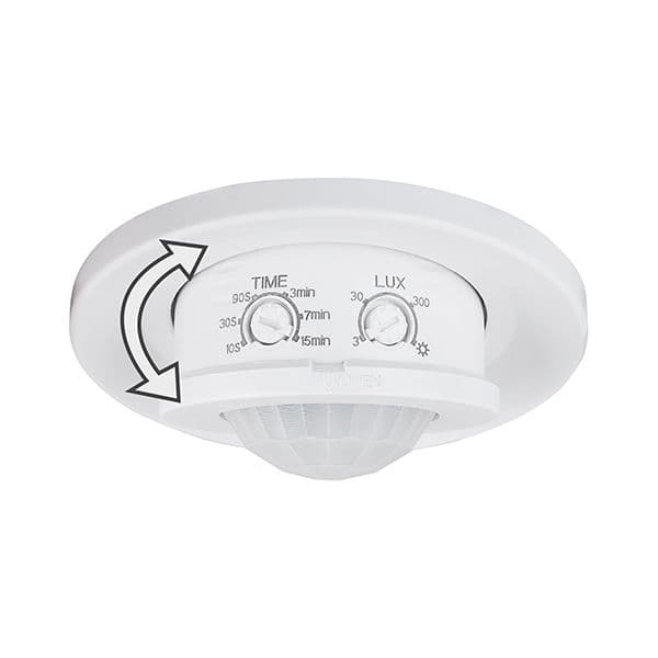 Инфракрасный датчик движения 8м 1200W 360° IP20 SNS-M-12 белый