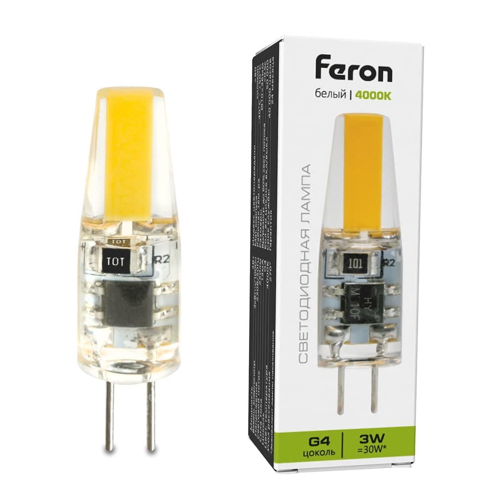 Лампа светодиодная Feron LB-423 G4 3W 230V 4000K
