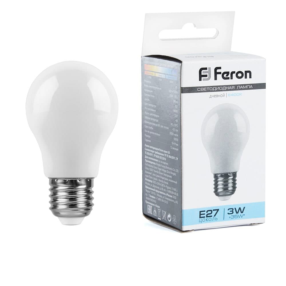 Лампа светодиодная Feron LB-375 E27 3W матовая 230V 6400K