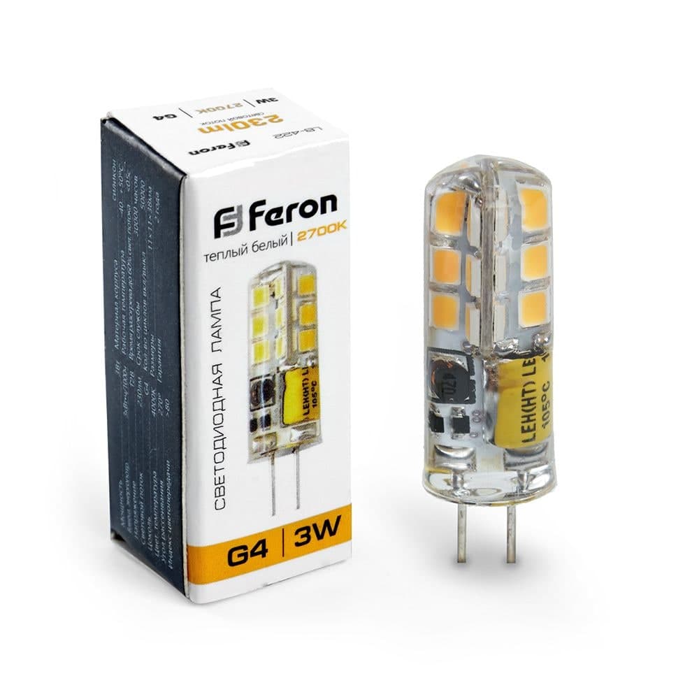 Лампа светодиодная Feron LB-422 G4 3W 12V 2700K