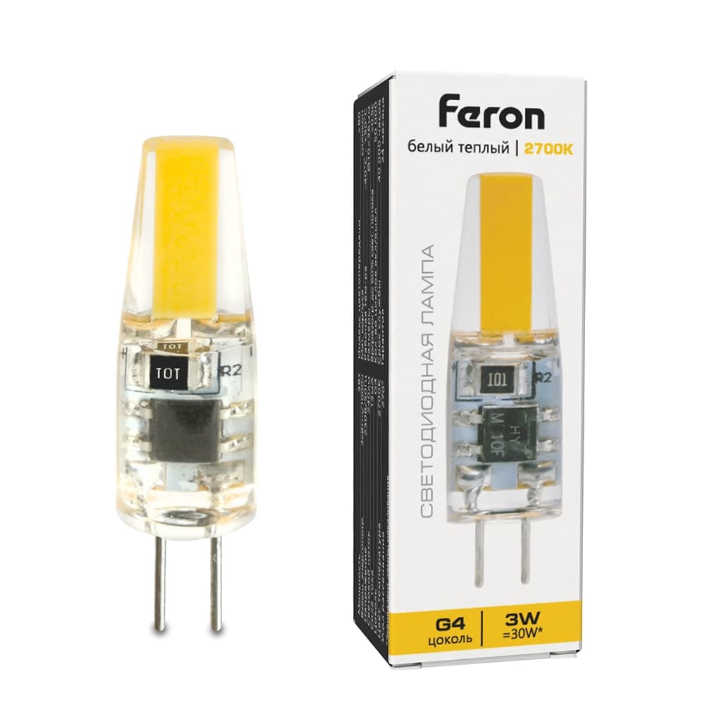 Лампа светодиодная Feron LB-423 G4 3W 230V 2700K