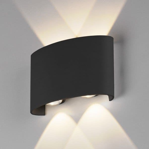 Пылевлагозащищенный светодиодный светильник Twinky Double чёрный IP54 1555 TECHNO LED