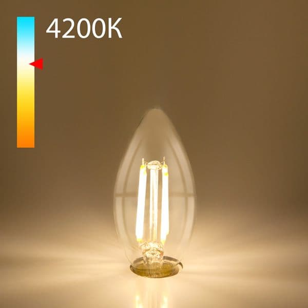 Филаментная светодиодная лампа "Свеча" С35 7W 4200K E14 (C35 прозрачный) BLE1412