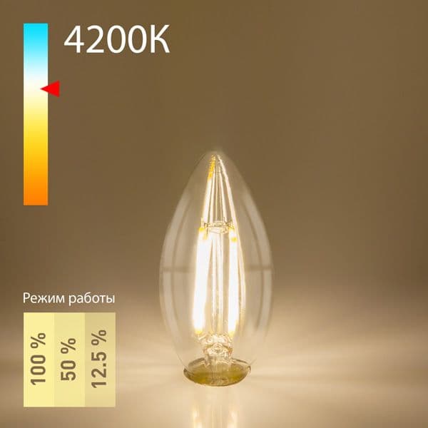 Филаментная светодиодная лампа Dimmable 5W 4200K E14 BLE1401