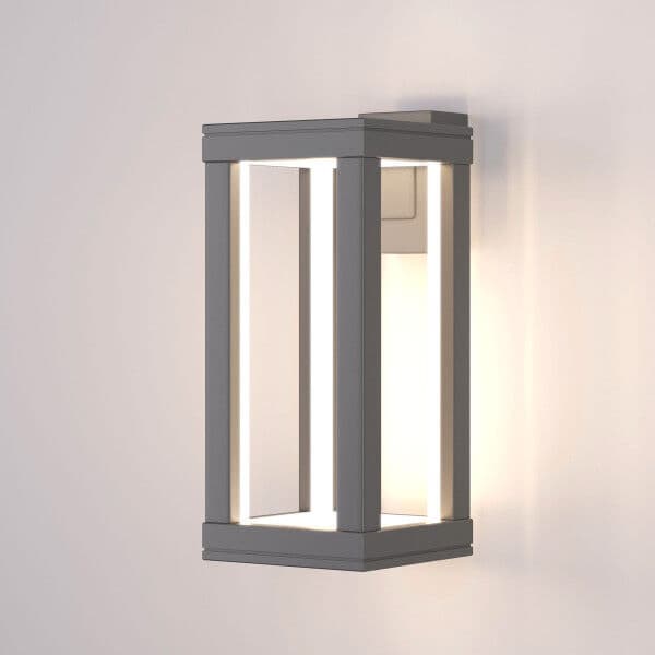 Уличный настенный светодиодный светильник Frame LED IP54 1527 TECHNO LED серый