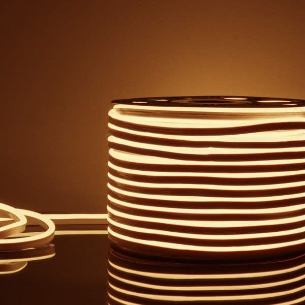 Светодиодный гибкий неон 220 В 9.6 Вт/м 120 Led/м 2835 IP67, односторонний теплый белый 3300 K, 50 м Гибкий неон 220V 9,6W 120Led 2835 IP67 односторонний теплый белый, 50 м
