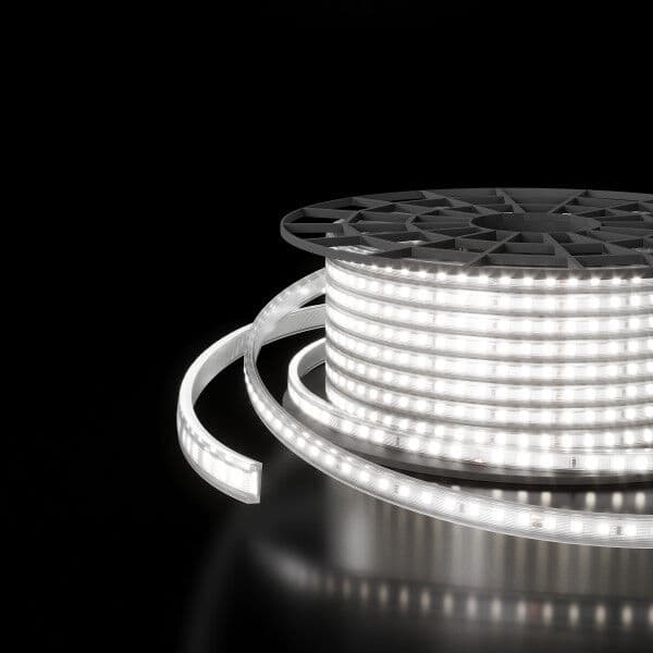 Светодиодная лента двухрядная Premium 220 В 18 Вт/м 180 Led/м 2835 IP65, холодный белый 6500K, 50 м LS011 220V